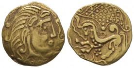 Celtic coinage. Parisii. 100-50 BC. Stater. AU 6,83 g.
Ref : LT 7777.
VF
Provenance:UBS Gold and silver coins, A.69, 23-25.01.2007, lot 501
Colbert de...