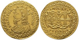 Austria, Leopold I, 1657-1705.
Gold medal in weight of 10 Ducats, Wien, 1654, AU 34.44 g. 46.8 mm
Ref : Unger taf.11,9
AU
Provenance:Stack’s, Kroisos ...