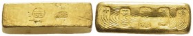 China, Dynasty Quing, 1644-1911 Gold ingot (Sycee),ND, Tien-Tsin, AU 312 g. 62.5X21X14.8 mm
EF
Provenance: NGSA N8, 24.11.2014, lot 352
