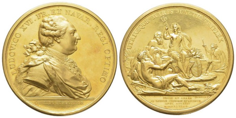 France, Louis XVI, 1774-1792.
Gold medal 1783, AU 358,44 g. 73 mm.
« Beginning o...