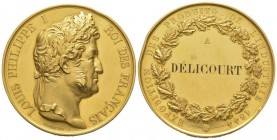 France, Louis Philippe 1830-1848.
Gold medal 1844, AU 144.7 g. 51 mm, by DEPAULIS . F attributed to Mr Délicourt Ref : Collignon -
Almost uncirculate...