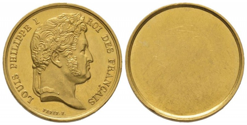 France, Louis Philippe 1830-1848.
Gold medal uniface, ND, AU 15.98 g. 27 mm, by ...