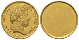 France, Louis Philippe 1830-1848.
Gold medal uniface, ND, AU 15.98 g. 27 mm, by PETIT L.
XF. Hairlines and knocks
Provenance:Asta Numismatica 41, 8-9....