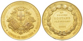France, Third Republic 1870-1940.
Gold medal, 1886, « Caisse d’Épargne et de prévoyance des Bouches du Rhône », AU 208.19 g. 67 mm by Gescher AU, s...