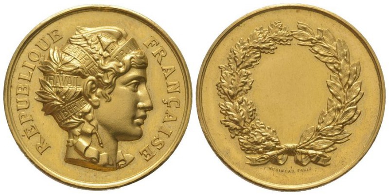 France, Third Republic 1870-1940.
Gold medal," République Française", AU 24.13 ...