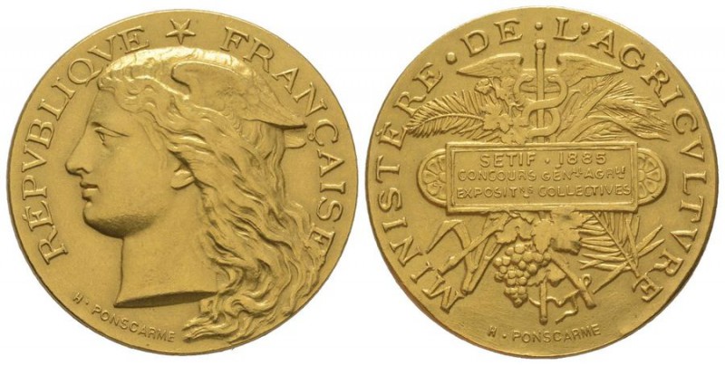 France, Third Republic 1870-1940.
Gold medal, République Française, AU 25.3 g. ...