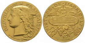 France, Third Republic 1870-1940.
Gold medal, République Française, AU 25.3 g. 33 mm , by Ponsacrme
XF