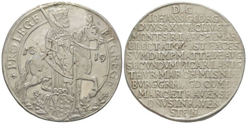 Germany, Johann Georg I, 1615-1656 Taler, 1619, AG 29 g. 44 mm
Ref : Dav. 7597, ...