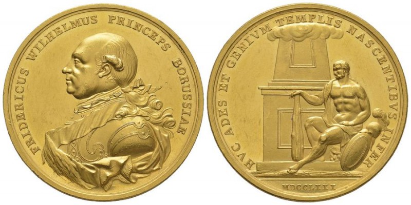 Germany, Prussia, Friedrich II 1740-1786
Gold medal of 10 dukats, 1780, AU 36.36...