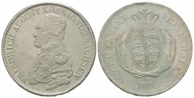 Germany Saxony-Albertine,
Friedrich August I of Saxony 1806-1827 Taler, 1820 IGS, AG 27.85 g.
Ref : KM#1077
UNC, edge knock
