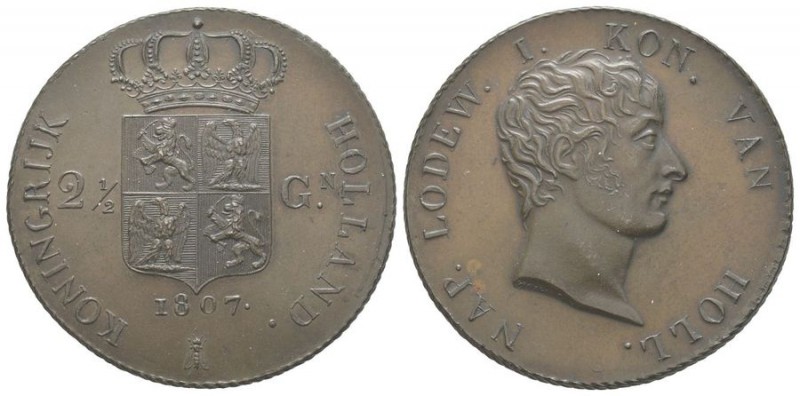 Netherlands, Louis Napoléon, 1806-1810
21⁄2 Gulden 1807, Utrecht, bronze essai,...