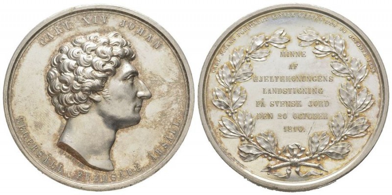 Sweden, König Karl XIV.
Johann 1818-1844
Silver medal, 1860, by Lea Ahlborn,
« ...