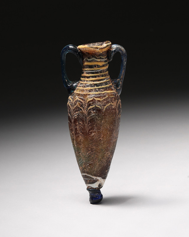 **Item Description:**

**Feathered Patterned Amphoriskos, Hellenistic period, 2n...