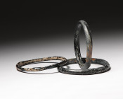 Group of 6 of Ancient Roman Glass Bracelets 1st-3rd Century CE. Variety of Sizes and Colors . Estimate: 600 Euro- 1200 Euro