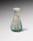 **Item Description:**

**Era:** Roman, 1st-3rd century AD

**Description:**

This exquisite glass flask, crafted from translucent blue-green glass, ex...