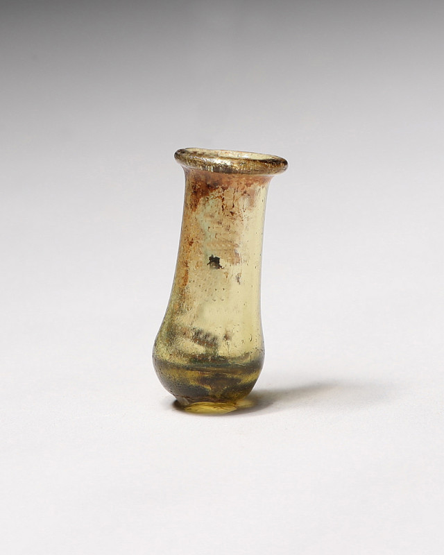 "**Item Description**

Unguentarium

**Era**

Ancient Roman Glass, 100 AD-400 AD...