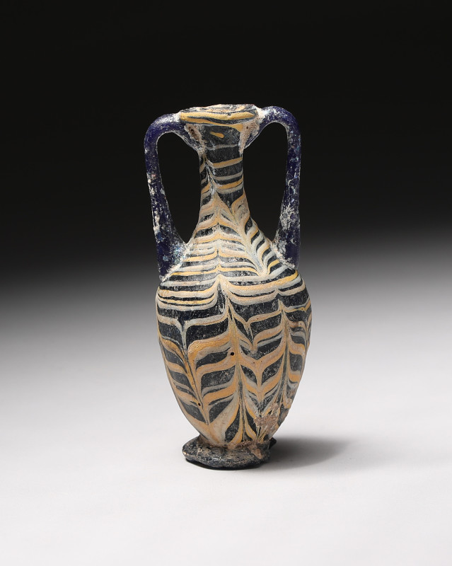 Looped Handle Amphoriskos. Hellenistic Period 2nd-1st Century B.C. 12 cm. Sand-C...