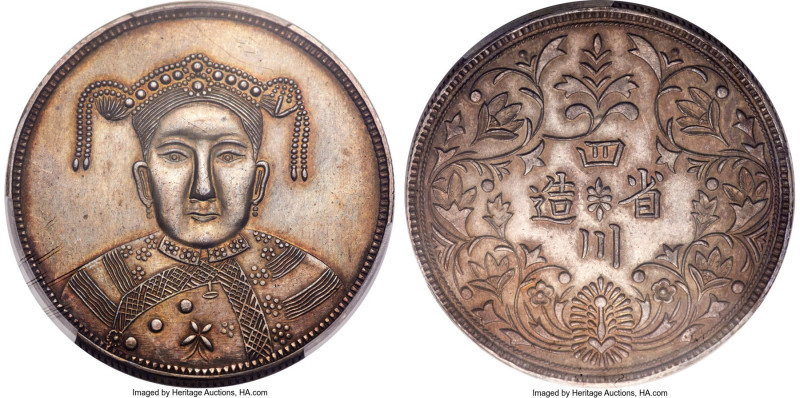 Szechuan. Empress Dowager Ci Xi Fantasy Dollar ND UNC Details (Cleaned) PCGS, KM...