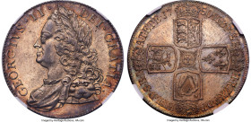 George II Crown 1750 MS63 NGC, KM585.2, S-3690, ESC-1670. An exceptional specimen from a difficult series to collect in anything considered appreciabl...