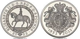 Elizabeth II platinum Proof Piefort "Platinum Jubilee - Coronation Obverse" 5 Pounds 2022 PR69 Ultra Cameo NGC, cf. S-L95 (there without Piefort). Lim...