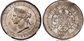 British Colony. Victoria Dollar 1868 MS62 NGC, Hong Kong mint, KM10, Prid-3. The final date of this incredibly fleeting series, in production for just...