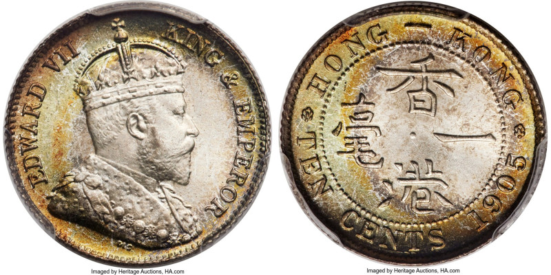 British Colony. Edward VII 10 Cents 1905 MS66+ PCGS, London mint, KM13, Prid-102...