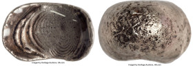 Qing Dynasty. Shanxi Fushou Xiaobao ("Small") Sycee of 1/2 Tael ND Certified AU53 by Gong Bo Grading, Cribb-Class XXV. 21.5x14.3mm. 18.4gm. A delectab...