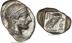 ATTICA. Athens. Ca. 440-404 BC. AR tetradrachm (30mm, 17.22 gm, 3h). NGC Choice MS 5/5 - 5/5. Mid-mass coinage issue. Head of Athena right, wearing ea...
