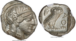ATTICA. Athens. Ca. 440-404 BC. AR tetradrachm (25mm, 17.22 gm, 3h). NGC MS 5/5 - 5/5. Mid-mass coinage issue. Head of Athena right, wearing earring, ...