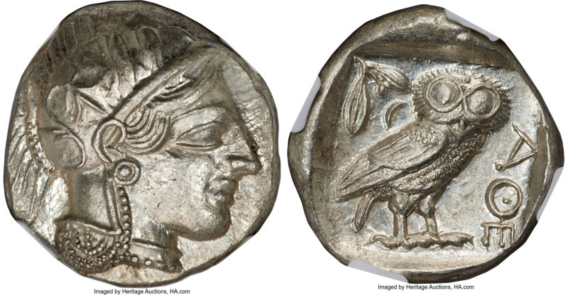 ATTICA. Athens. Ca. 440-404 BC. AR tetradrachm (25mm, 17.22 gm, 1h). NGC MS 5/5 ...