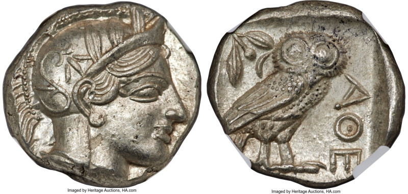 ATTICA. Athens. Ca. 440-404 BC. AR tetradrachm (25mm, 17.19 gm, 6h). NGC MS 5/5 ...