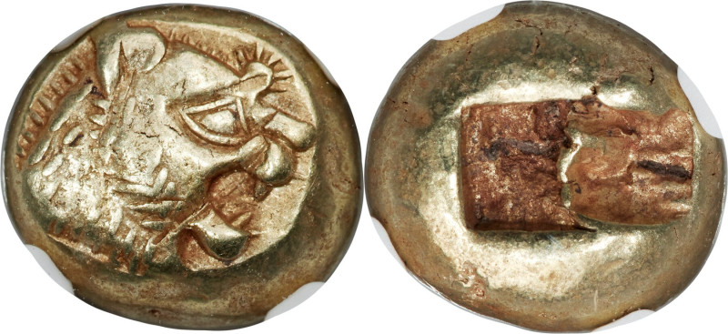 LYDIAN KINGDOM. Alyattes or Walwet (ca. 610-546 BC). EL third-stater or trite (1...