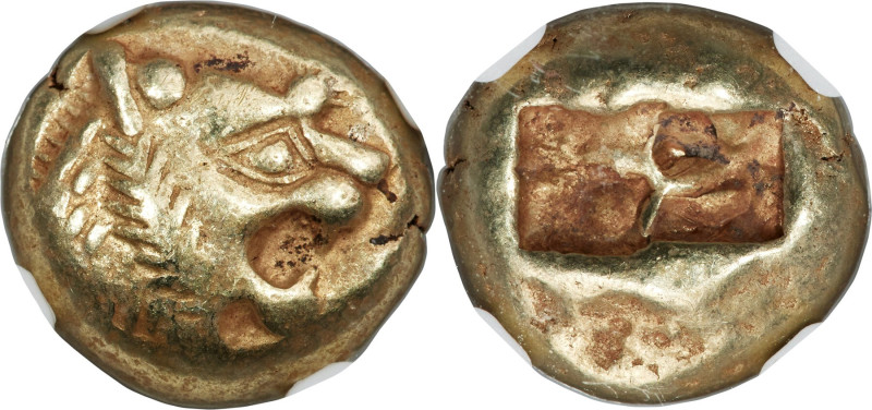 LYDIAN KINGDOM. Alyattes or Walwet (ca. 610-546 BC). EL third-stater or trite (1...