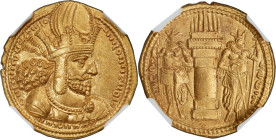 SASANIAN KINGDOM. Shahpur (Sabuhr) I the Great (AD 240-272). AV dinar (21mm, 7.45 gm, 2h). NGC MS 5/5 - 5/5. Mint I ("Ctesiphon"), Phase II, ca. AD 26...
