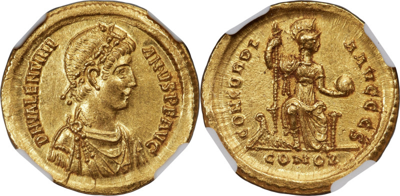 Valentinian II, Western Roman Empire (AD 375-392). AV solidus (21mm, 4.45 gm, 5h...