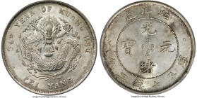 Chihli. Kuang-hsü Dollar Year 34 (1908) MS61 PCGS, Pei Yang Arsenal mint, KM-Y73.2, L&M-465. Long central spine on tail, cloud connected variety. Flas...