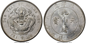 Chihli. Kuang-hsü Dollar Year 34 (1908) AU55 PCGS, Pei Yang Arsenal mint, KM-Y73.2, L&M-465. Long central spine, Cloud connected. Though slightly hair...