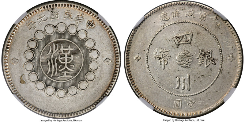 Szechuan. Republic Dollar Year 1 (1912) AU Details (Reverse Tooled) NGC, KM-Y456...