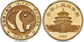 People's Republic gold "Panda" 100 Yuan (1 oz) 1983 MS68 NGC, KM72, PAN-6A, CC-43. The maiden year of this magical series that took the world by storm...