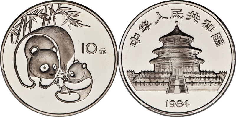 People's Republic silver Proof "Panda" 10 Yuan (1 oz) 1984 PR69 Deep Cameo PCGS,...