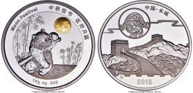 People's Republic bi-metallic gold & silver Proof "Panda - Moon Festival" One Kilo Medal 2015 PR69 Ultra Cameo NGC, Shenyang mint, KMX-Unl., CC-Unl., ...