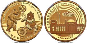 People's Republic 4-Piece Set of Proof "Panda - Berlin World Money Fair" Medals 2017-(s) PR70 Ultra Cameo NGC, 1) gold Medal, 31gm 2) silver Medal (1 ...