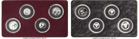 People's Republic 4-Piece Uncertified platinum "Panda" Prestige Proof Set, 1) 100 Yuan (1/10 oz) 2002 2) 50 Yuan (1/20 oz) 2003 3) 50 Yuan (1/20 oz) 2...