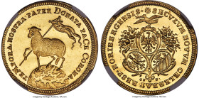 Nürnberg. Free City gold Proof Modern Restrike 2 Ducat MDCC (1700)-GFN MS64 Prooflike NGC, KM259, Fr-1882. A scarce Prooflike restrike of this timeles...