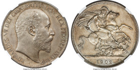 Edward VII Matte Proof Crown 1902 PR65 NGC, KM803, S-3979. Approaching the terminal grade of certified populations, precluded from loftier heights by ...
