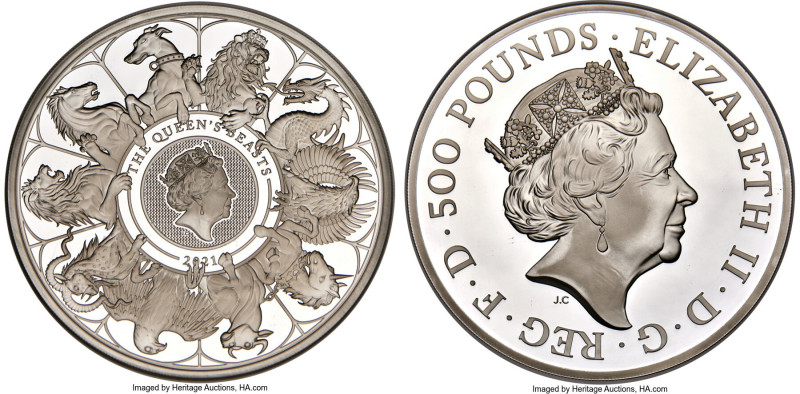 Elizabeth II silver Proof "Queen's Beasts - Completer Coin" 500 Pounds (1 Kilo) ...