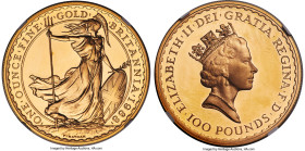 Elizabeth II 4-Piece Certified gold "Britannia" Proof Set 1988 Ultra Cameo NGC, 1) 100 Pounds (1 oz) PR67 Ultra Cameo, KM953 2) 50 Pounds (1/2 oz) PR6...