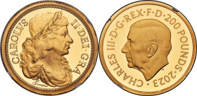 Charles III 2-Piece gold "Petition Crown" Proof Set 2023 PR70 Ultra Cameo NGC, 1) "Petition Crown - Portrait" 200 Pounds (2 oz) 2) "Petition Crown - Q...