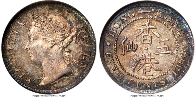 British Colony. Victoria Proof 5 Cents 1893 PR65 NGC, KM5, cf. Prid-142 (unliste...