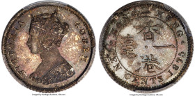 British Colony. Victoria Specimen 10 Cents 1875-H SP64 PCGS, Heaton mint, KM6.3, Prid-66A. Relatively thick, original patination, unveils blossoming b...